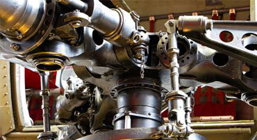Close-up of a radial aircraft engine cylinder head