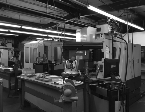 CNC milling machines on the shop floor