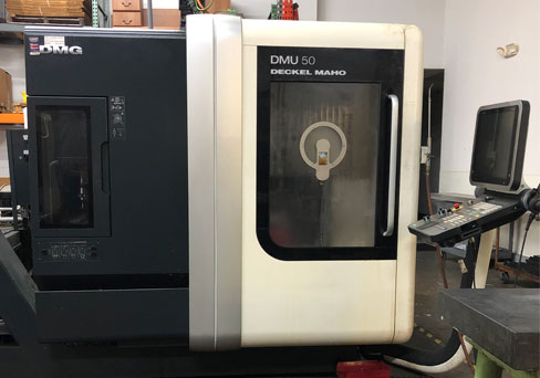 5-axis CNC machining center, front view